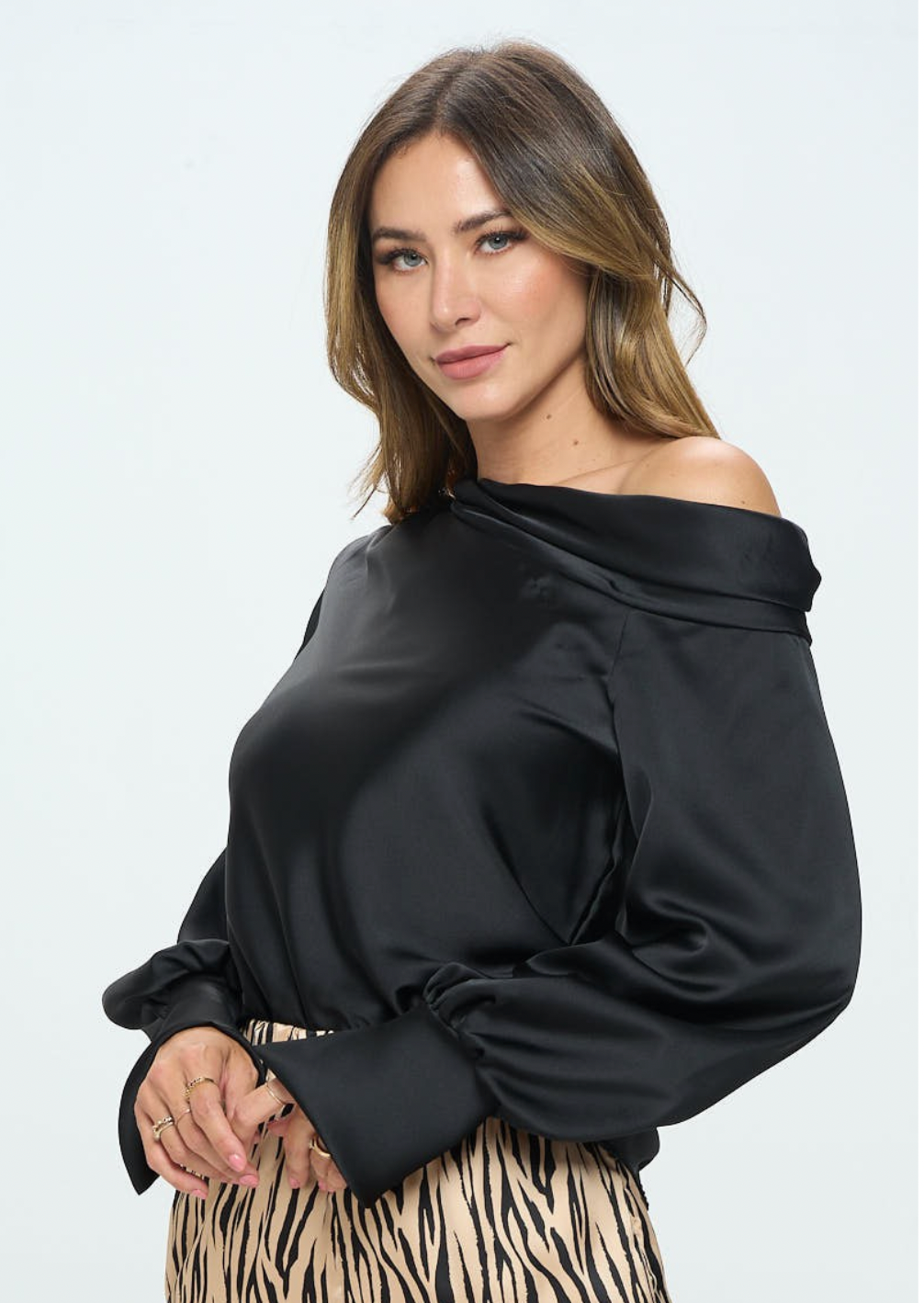 Satin Off the Shoulder Blouse